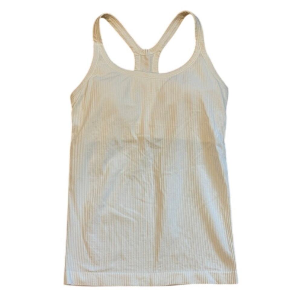 Lululemon Ebb To Street Tank Top Womens Sz 6 White Light Support B/C Cup W/Pads